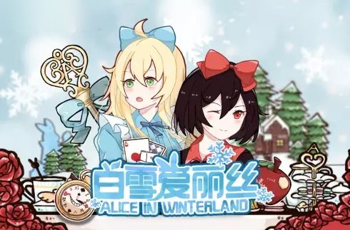 Zimmerfenster: Original-Cover des Slots Alice in Winterland