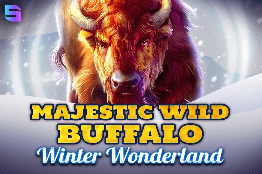 Zimmerfenster: Original-Cover des Slots Majestic Wild Buffalo - Winter Wonderland