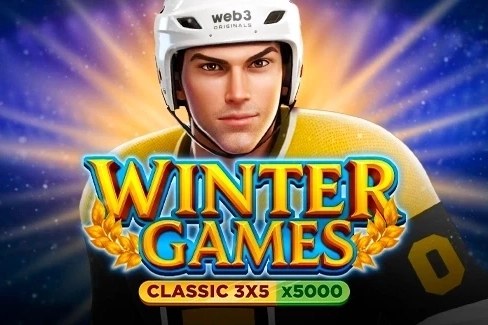 Eisvitrine im Foyer: Original-Cover des Slots Winter Games